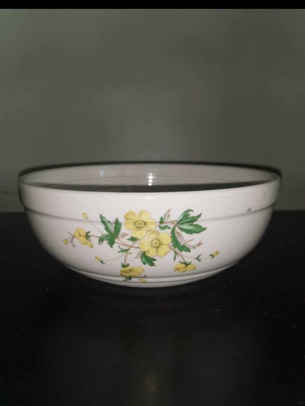 Vintage‎ Knowles USA Utility Ware Large Serving Bowl Yellow Flower Pattern